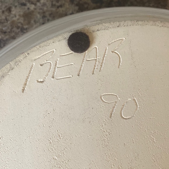 Vintage 1990 Ceramic Pottery White/Blue Glazed Drip Design Chip/Dip Large Bowl - Picture 10 of 12